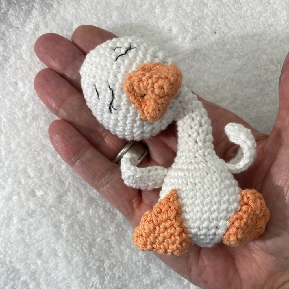 Handmade Crocheted Baby Goose. 100% Cotton